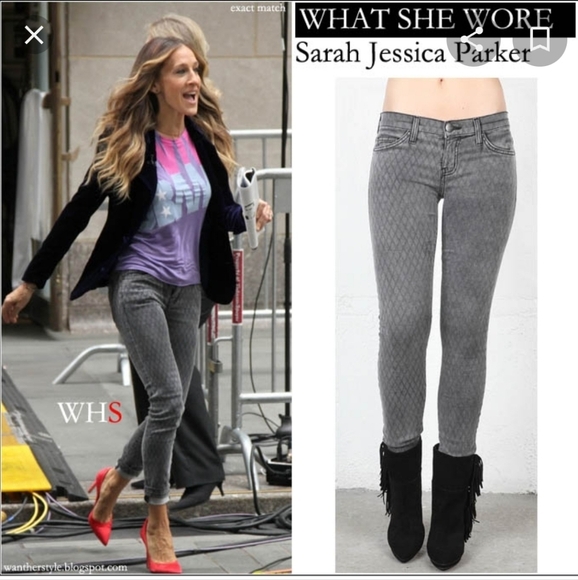 Current/Elliot the ankle skinny jeans- Gray fishnet. - Picture 2 of 15